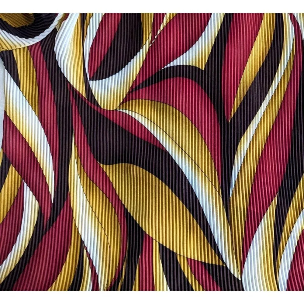 Groovy Vintage Y2K ASHLEY STEWART Boho Pleated Ruffle Blouse 70s Retro Size 14 - Picture 2 of 7